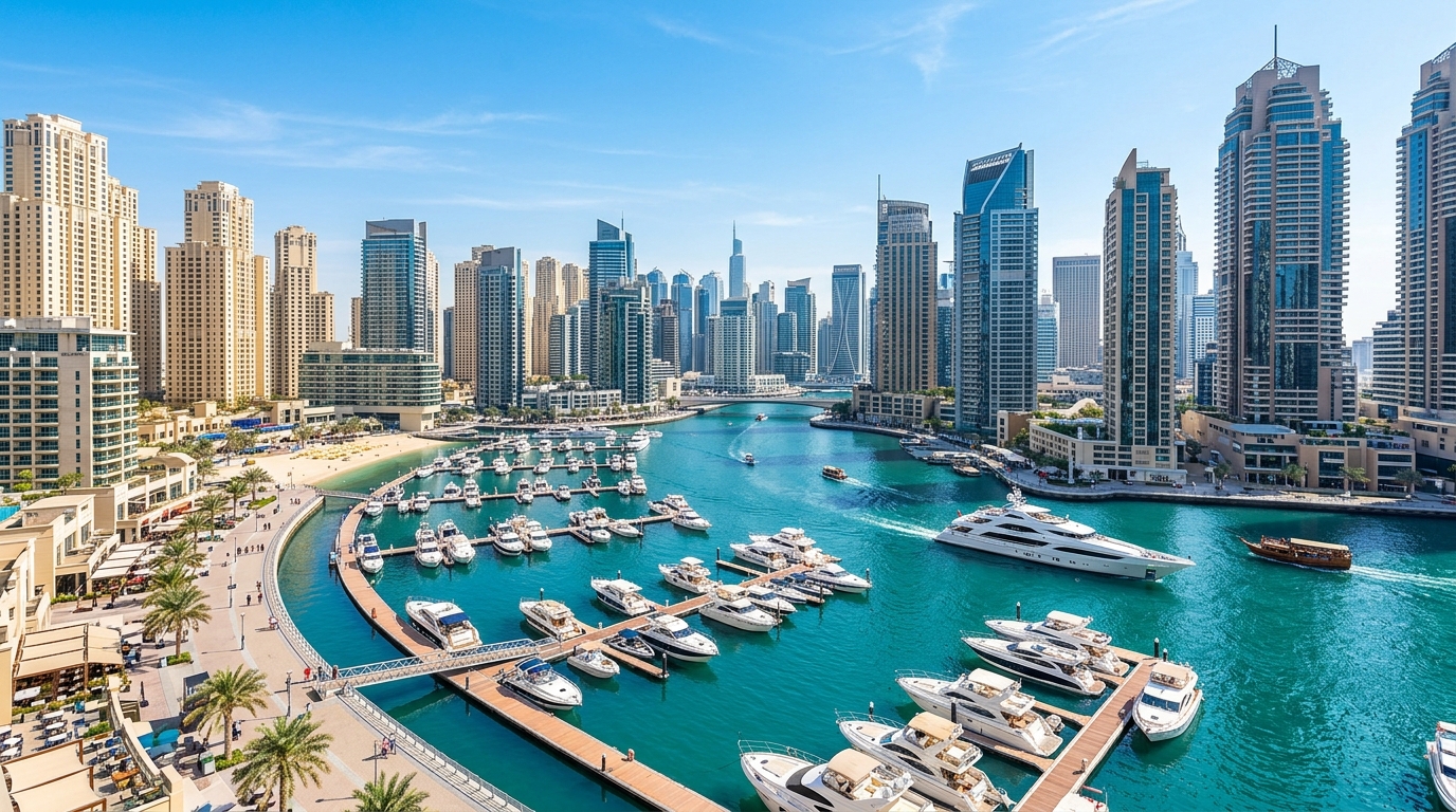 Dubai Marina luxury waterfront daylight — VIP ELITE